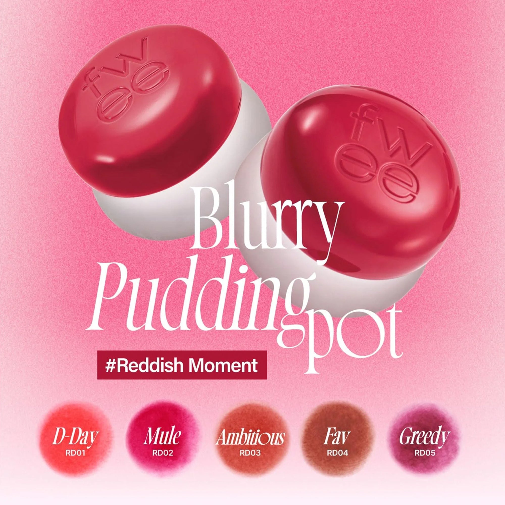 [Special Sale] Lip & Cheek Blurry Pudding Pot - 35 Options (5g) + Pendant Keyring
